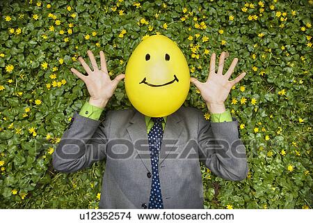 Businessman with Happy Balloon Face View Large Photo Image Picture - Businessman with Happy Balloon Face. Fotosearch