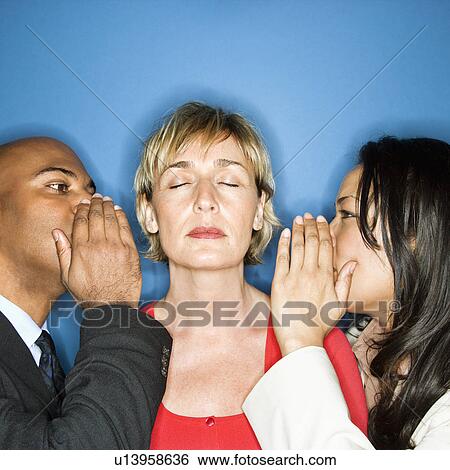 Businesspeople spreading rumors View Large Photo Image Stock Photograph - Businesspeople spreading rumors. Fotosearch