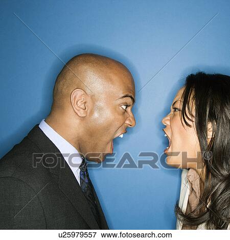 Businesspeople yelling at each other View Large Photo Image Stock Photo - Businesspeople yelling at each other. Fotosearch