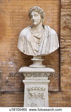 Carved Bust In Front of Brick Wall View Large Photo Image Stock Photography - Carved Bust In Front of Brick Wall. Fotosearch