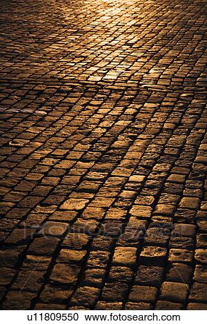 Stock Image - Cobblestone Street. Fotosearch