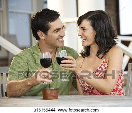 Picture - Couple at Outdoor Cafe . Fotosearch