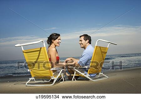 Picture - Couple on Beach. Fotosearch