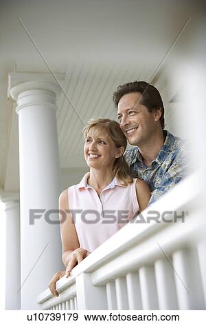 Couple on Porch of Home View Large Photo Image Stock Photo - Couple on Porch of Home. Fotosearch