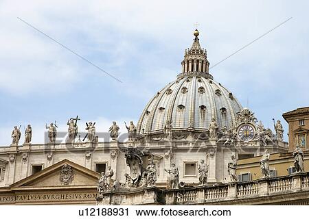 Stock Image - Dome of St Peter's Basilica. Fotosearch