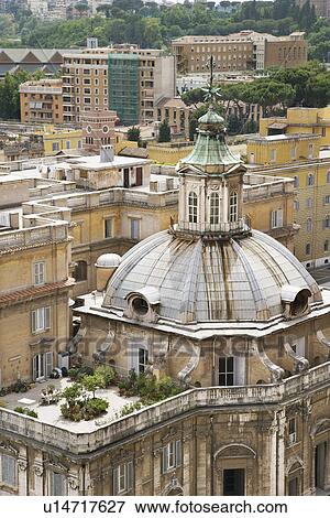 Stock Photo - Domed Building and Roof Garden in Rome. Fotosearch