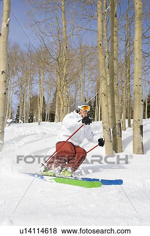 Downhill Skier Making Turn View Large Photo Image Stock Photo - Downhill Skier Making Turn. Fotosearch