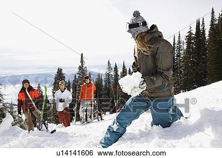Female Skier with Snowball View Large Photo Image Stock Photograph - Female Skier with Snowball. Fotosearch