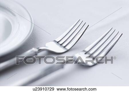 Forks on Dining Table View Large Photo Image Stock Photo - Forks on Dining Table. Fotosearch