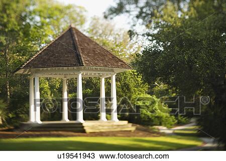 Gazebo in Park View Large Photo Image Stock Image - Gazebo in Park. Fotosearch