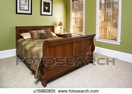 Stock Photography - Green Bedroom Interior. Fotosearch