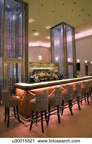 Stock Image - Interior of Elegant Cocktail Bar. Fotosearch