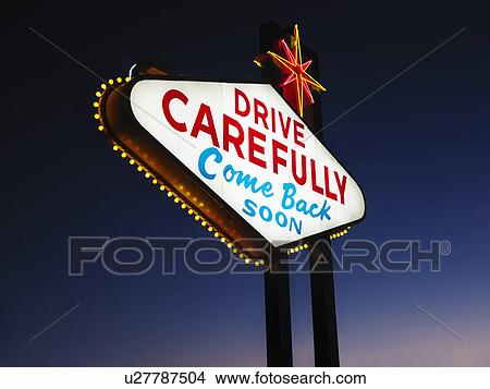 Leaving Las Vegas Sign at Night View Large Photo Image Picture - Leaving Las Vegas Sign at Night. Fotosearch