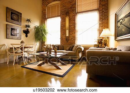 Stock Image - Living Room Interior. Fotosearch