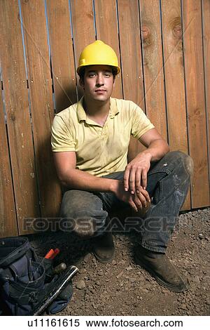 Stock Photography - Male Construction Worker With Tools. Fotosearch