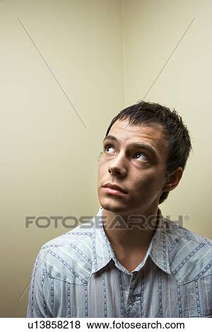 Man looking up View Large Photo Image Stock Photo - Man looking up. Fotosearch