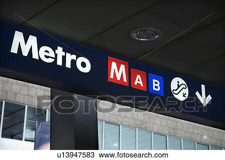 Metro and Escalator Sign View Large Photo Image Stock Image - Metro and Escalator Sign. Fotosearch
