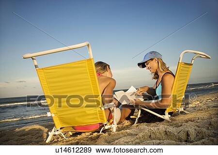 Mother and Daughter at the Beach View Large Photo Image Stock Photo - Mother and Daughter at the Beach. Fotosearch