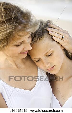 Mother and Daughter at the Beach View Large Photo Image Stock Photo - Mother and Daughter at the Beach. Fotosearch