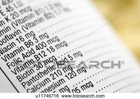Stock Photograph - Nutritional Content Label. Fotosearch