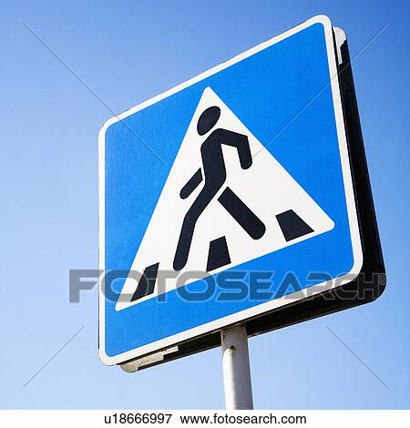 Stock Photo - Pedestrian Crossing Sign in Moscow. Fotosearch