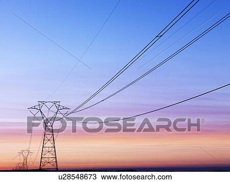 Power Lines at Sunset View Large Photo Image Stock Image - Power Lines at Sunset. Fotosearch