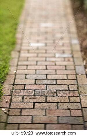 Red Brick Walkway View Large Photo Image Stock Image - Red Brick Walkway. Fotosearch