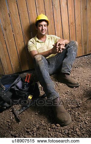 Resting Construction Worker View Large Photo Image Stock Photography - Resting Construction Worker. Fotosearch