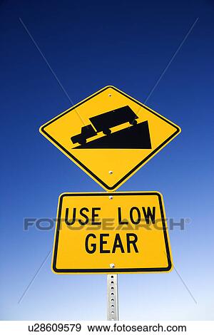 Road Sign With Warning for Trucks View Large Photo Image Stock Photo - Road Sign With Warning for Trucks. Fotosearch