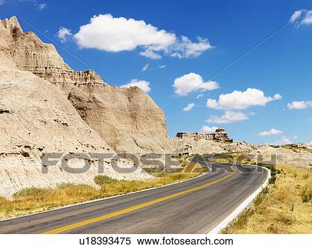 Road Through the Badlands View Large Photo Image Stock Photography - Road Through the Badlands. Fotosearch