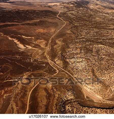 Stock Photo - Roads Through a Desert Landscape. Fotosearch