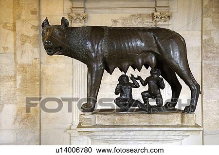 Sculpture of Capitoline Wolf, Romulus, and Remus View Large Photo Image Stock Image - Sculpture of Capitoline Wolf, Romulus, and Remus. Fotosearch