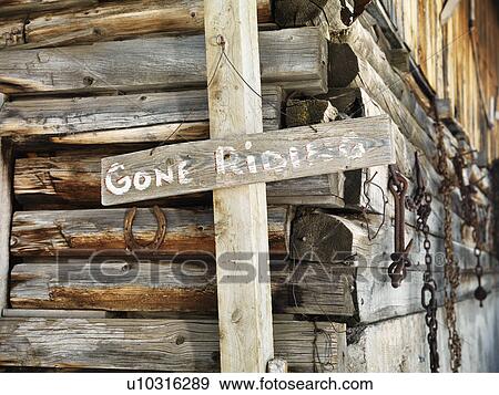 Stock Photo - Sign and Old Stable. Fotosearch
