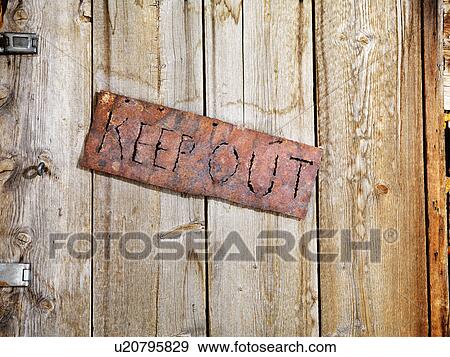 Sign on Old Door View Large Photo Image Stock Photo - Sign on Old Door. Fotosearch