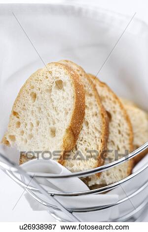 Stock Photo - Sliced Bread in Wire Basket. Fotosearch