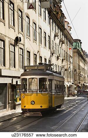 Stock Photo - Streetcar in the City of Lisbon. Fotosearch