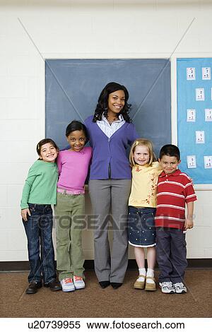 Stock Photography - Teacher with Students. Fotosearch