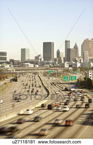 Traffic on Multi-Lane Freeway View Large Photo Image Stock Image - Traffic on Multi-Lane Freeway. Fotosearch