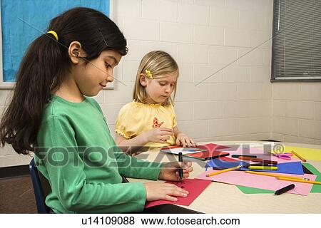 Two Girls in Art Class View Large Photo Image Stock Photo - Two Girls in Art Class. Fotosearch