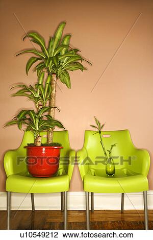 Two Green Plastic Chairs with Plants View Large Photo Image Stock Image - Two Green Plastic Chairs with Plants. Fotosearch