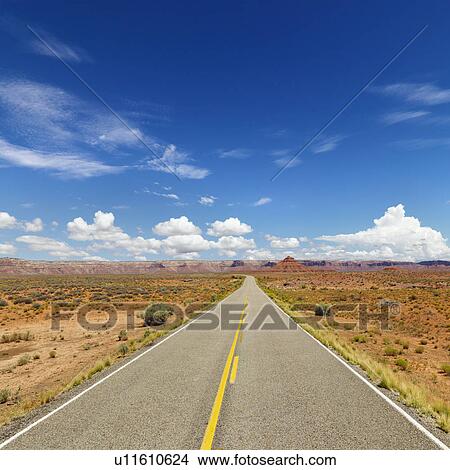 Two Lane Highway Through Desert View Large Photo Image Picture - Two Lane Highway Through Desert. Fotosearch