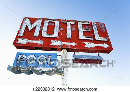 Weathered Retro Motel Sign View Large Photo Image Stock Image - Weathered Retro Motel Sign. Fotosearch