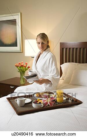 Woman With Hotel Room Service View Large Photo Image Stock Photograph - Woman With Hotel Room Service. Fotosearch