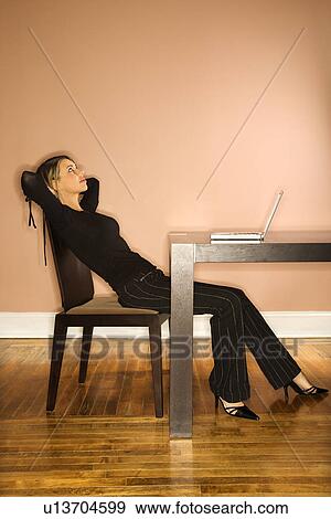 Young Businesswoman Looking Up View Large Photo Image Stock Photo - Young Businesswoman Looking Up. Fotosearch