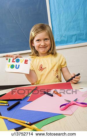 Picture - Young Girl in Art Class. Fotosearch