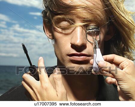Young Male Getting Eyelashes Curled View Large Photo Image Stock Photography - Young Male Getting Eyelashes Curled. Fotosearch