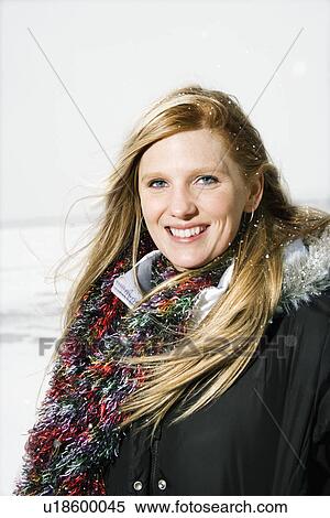 Stock Photography - Young Woman in Winter. Fotosearch