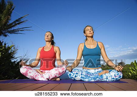 Young Women in Lotus Position View Large Photo Image Stock Image - Young Women in Lotus Position. Fotosearch