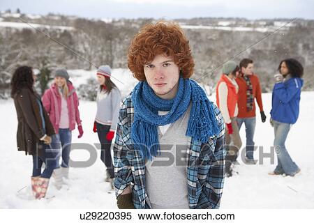 Group Of Young Friends Having Fun In Snowy Landscape View Large Photo Image Stock Photography - Group Of Young Friends Having Fun In Snowy Landscape. Fotosearch