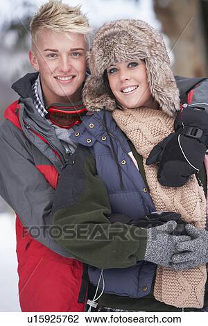 Romantic Teenage Couple In Snow View Large Photo Image Stock Image - Romantic Teenage Couple In Snow. Fotosearch